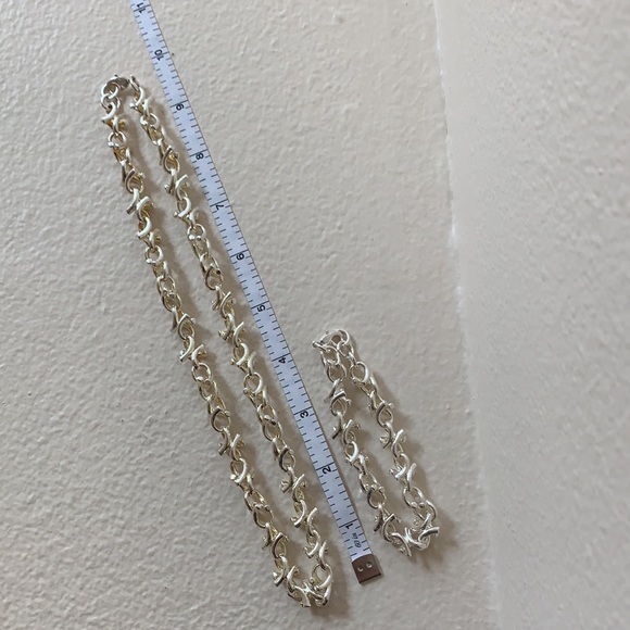 Silver XOX Chain Necklace & Matching Bracelet - Picture 11 of 14